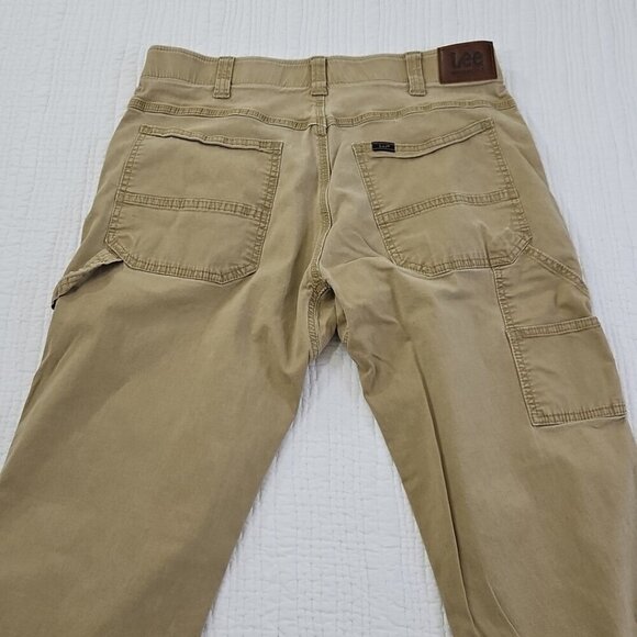 Lee Extreme Motion Utility Pants Men 36x32 Beige Loose Fit Straight Stretch - Picture 9 of 16
